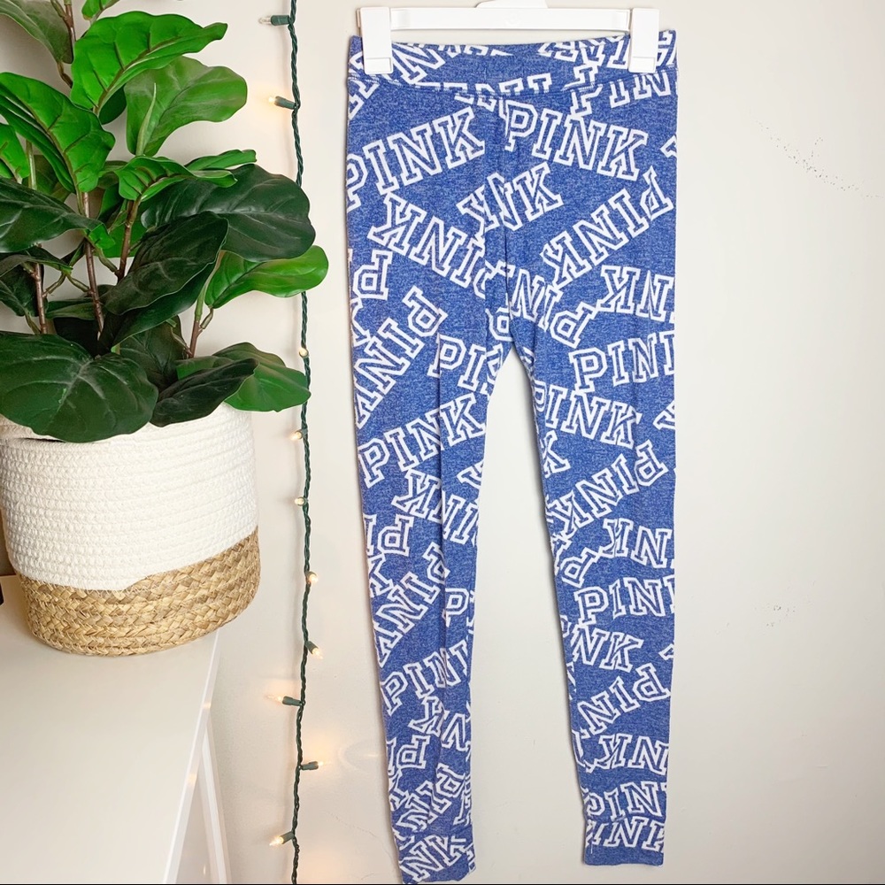Pink by Victoria’s Secret Blue Logo Pajama Pants